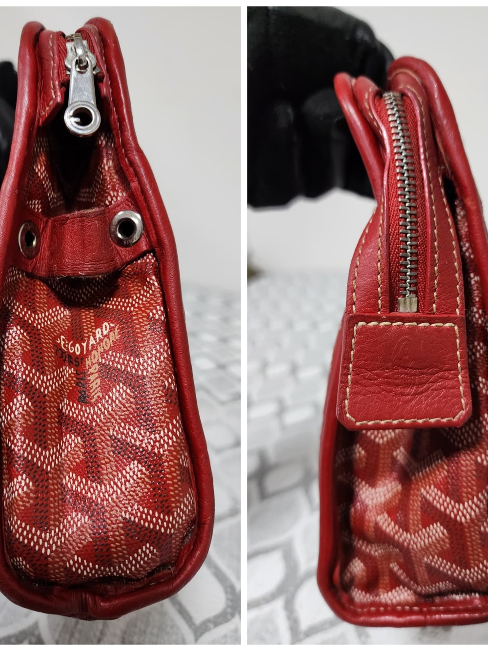 Goyard Goyardine Jouvence Toiletry Pouch MM Grey/Wine - Picture 8 of 14